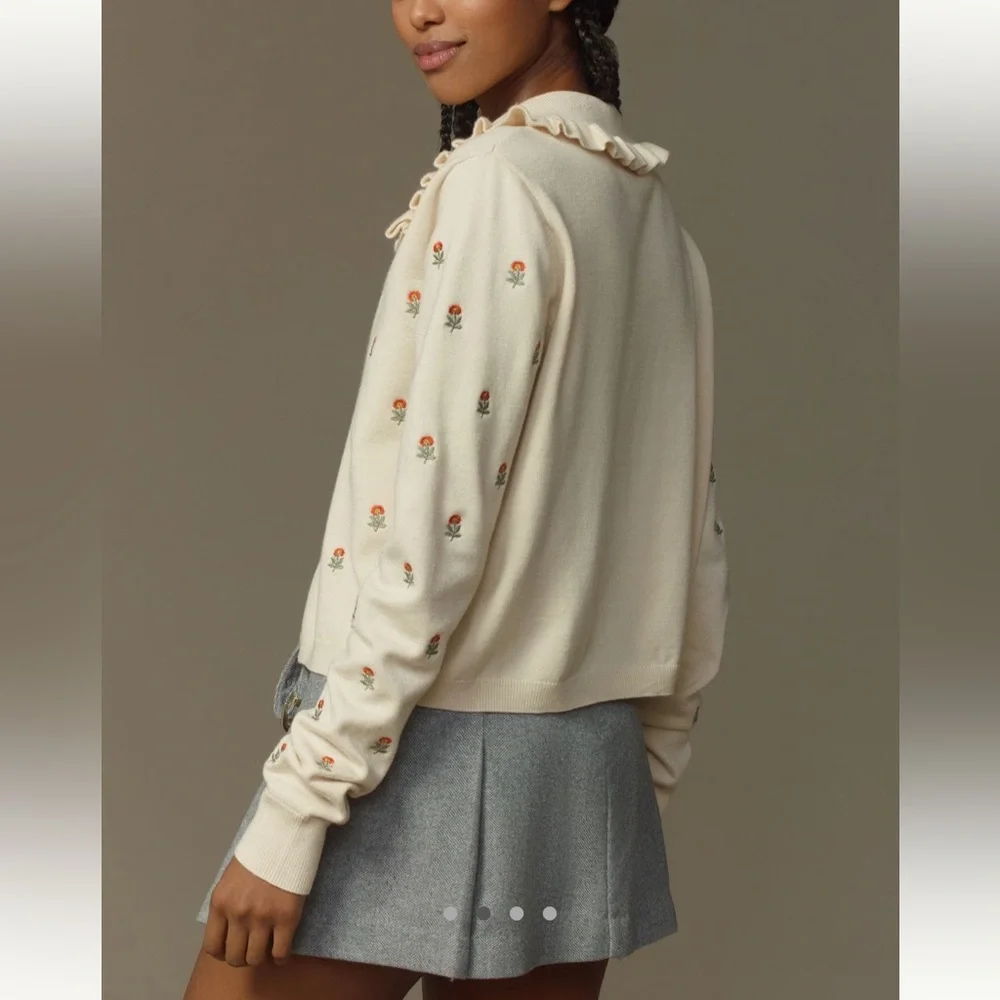 ANTHROPOLOGIE | The Ainsley Ruffle-Collar Cardigan - Picture 5 of 5